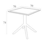   Siesta Contract Sky Table 70,  